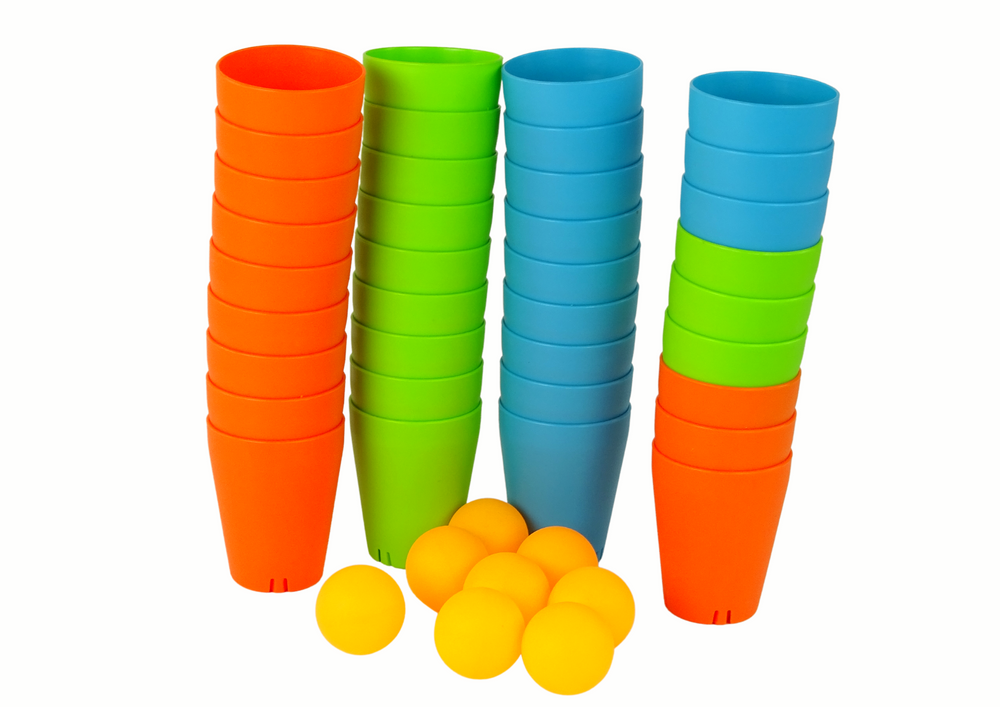 Edukacinis puodelių rinkinys cups puzzle game 3in1 leantoys, 44 d