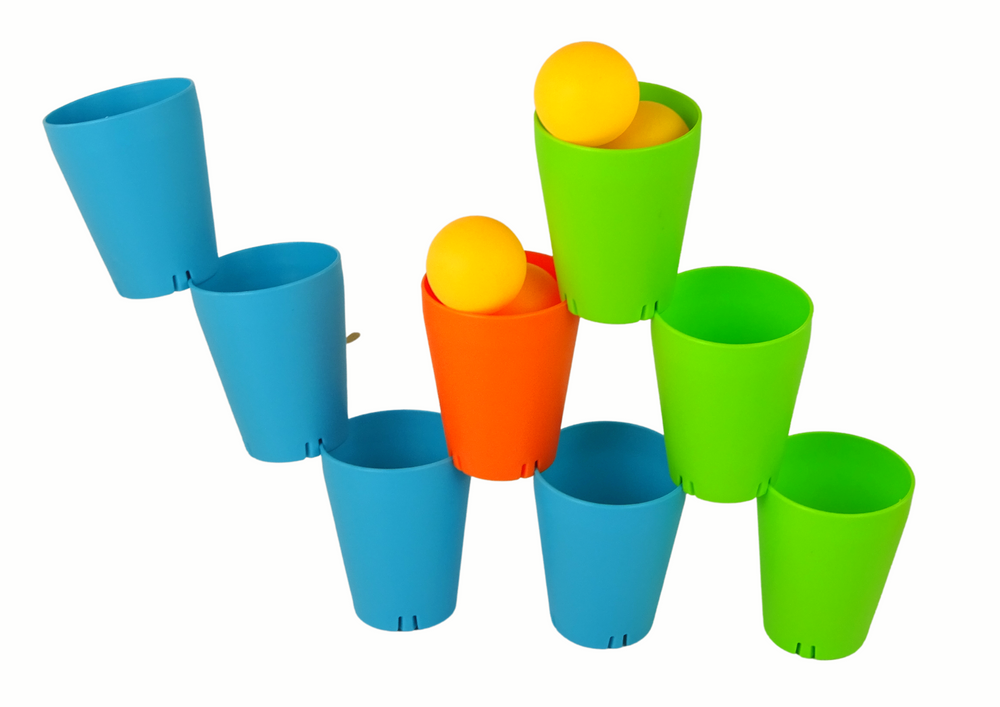 Edukacinis puodelių rinkinys cups puzzle game 3in1 leantoys, 44 d