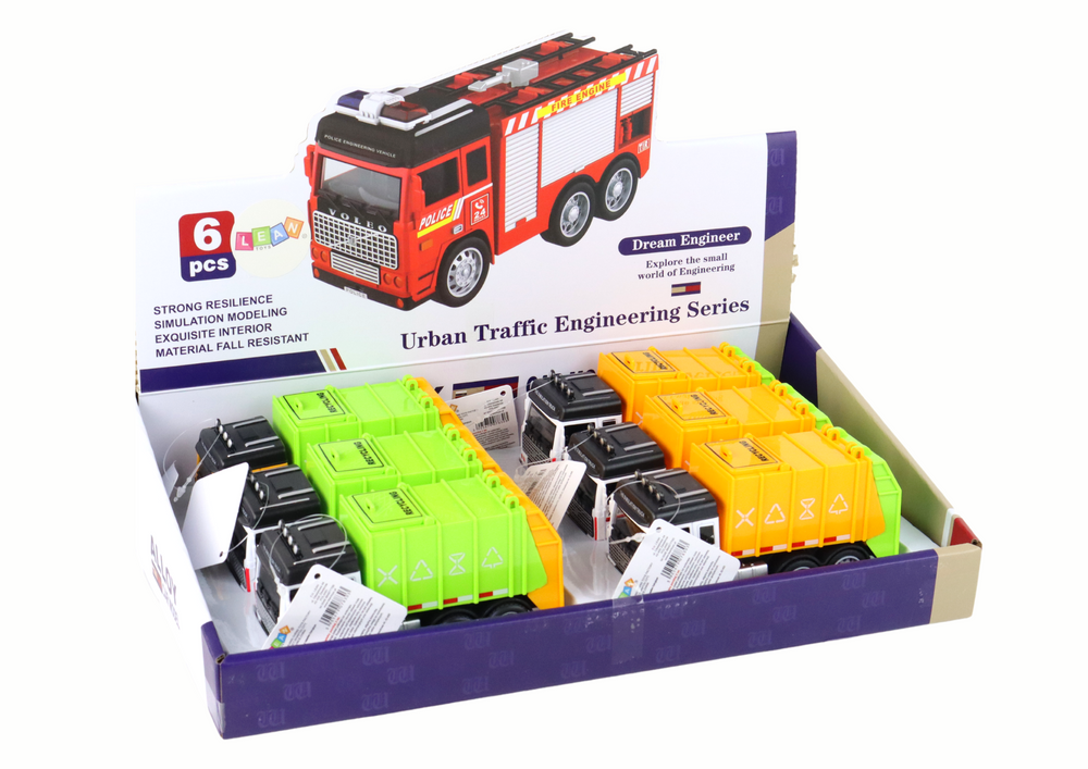 Žaislinis šiukšliavežės automobilis lean toys, 13x7x5 cm, 1 vnt