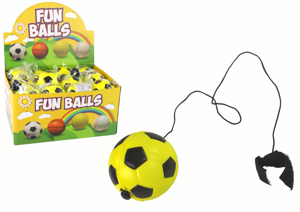 Geltonas PU futbolo kamuolys su tampria juosta, 6 cm