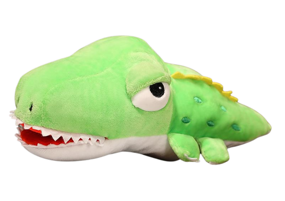 Žalias pliušinis krokodilas 30 cm