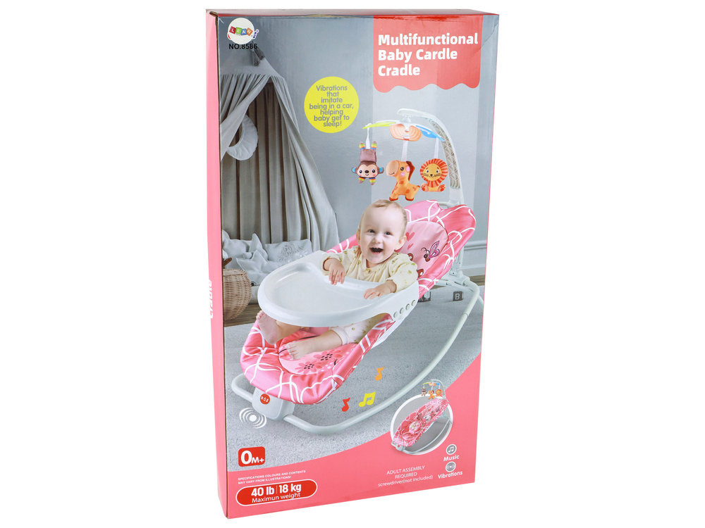 Supama kėdutė lean toys bouncer rocker 2in1