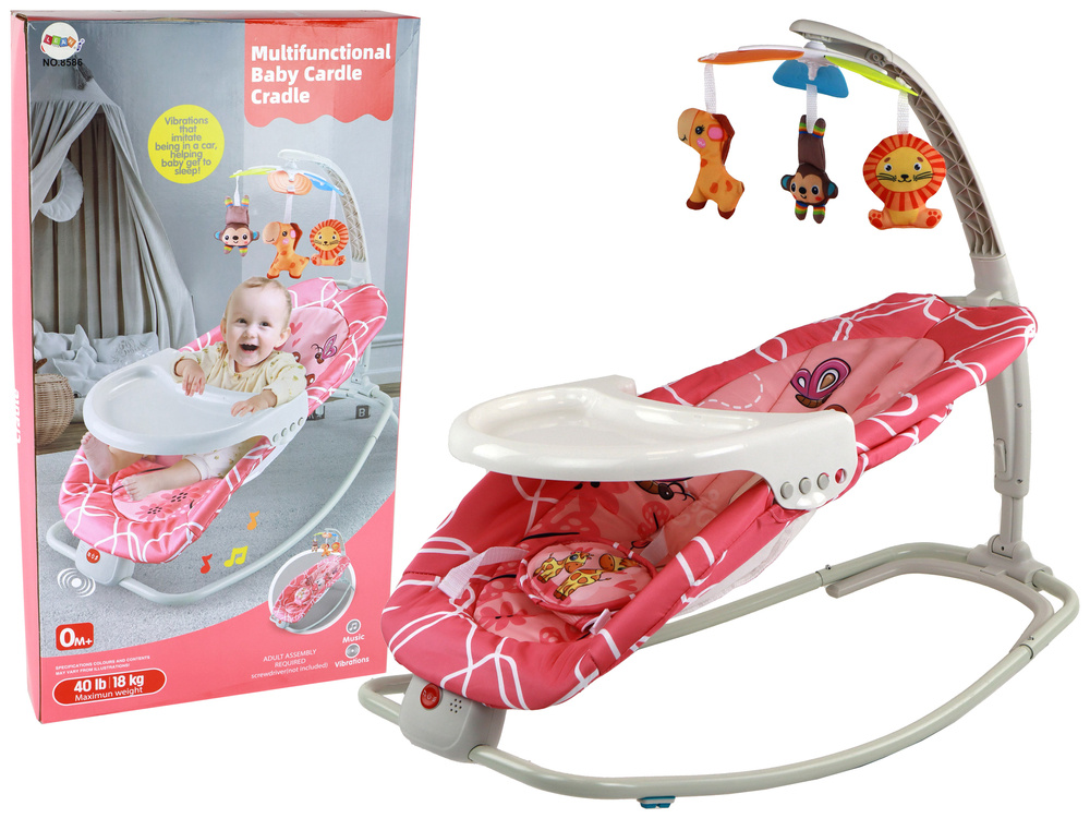 Supama kėdutė lean toys bouncer rocker 2in1
