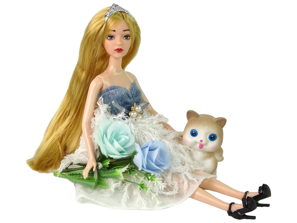 Žaislinė lėlė emily su kačiuku, 30 cm
