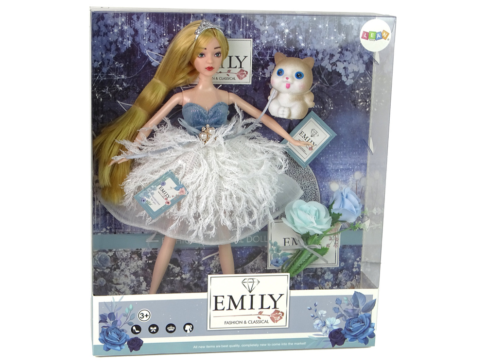 Žaislinė lėlė emily su kačiuku, 30 cm