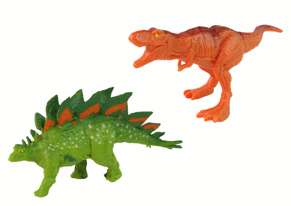 Figūrėlių rinkinys dinozaurai su visureigiu žalia raketa leantoys