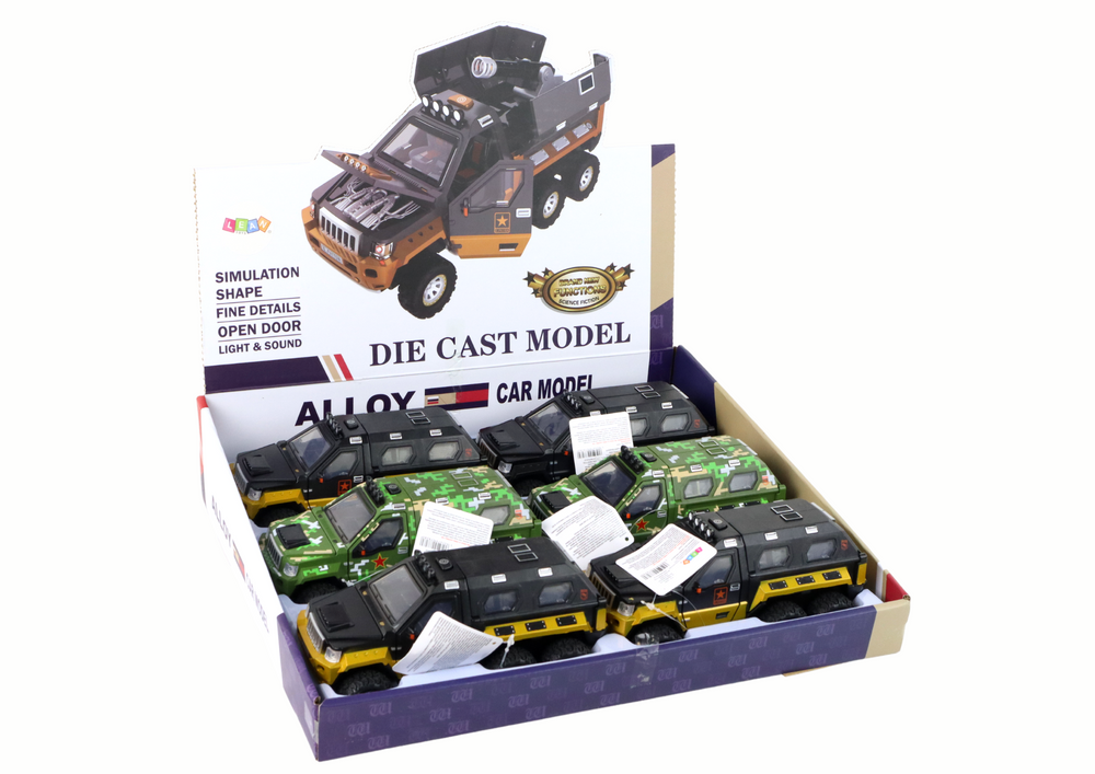 Žaislinis karinis automobilis su patranka viduje lean toys, 18x7x9,5 cm, 1 vnt