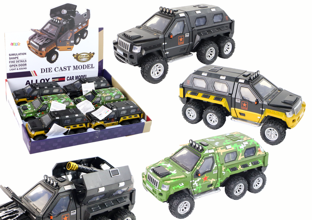 Žaislinis karinis automobilis su patranka viduje lean toys, 18x7x9,5 cm, 1 vnt