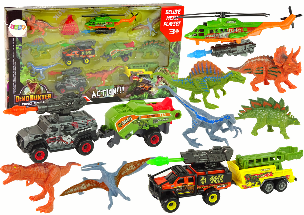 Sraigtasparnių ir dinozaurų rinkinys lean toys, 6 vnt.