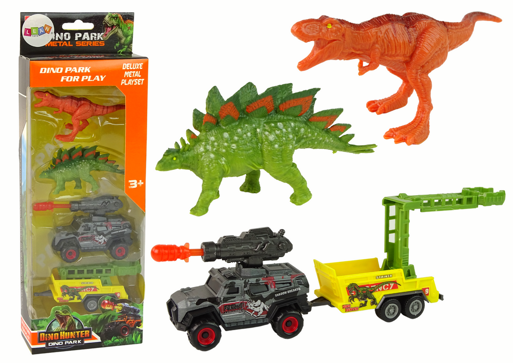 Figūrėlių rinkinys dinozaurai su automatine raketų priekaba leantoys