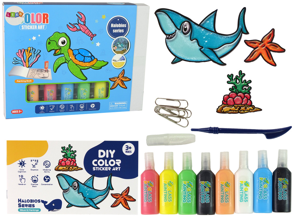 Lipdukų rinkinys su priedais sea animals turtle diy 8