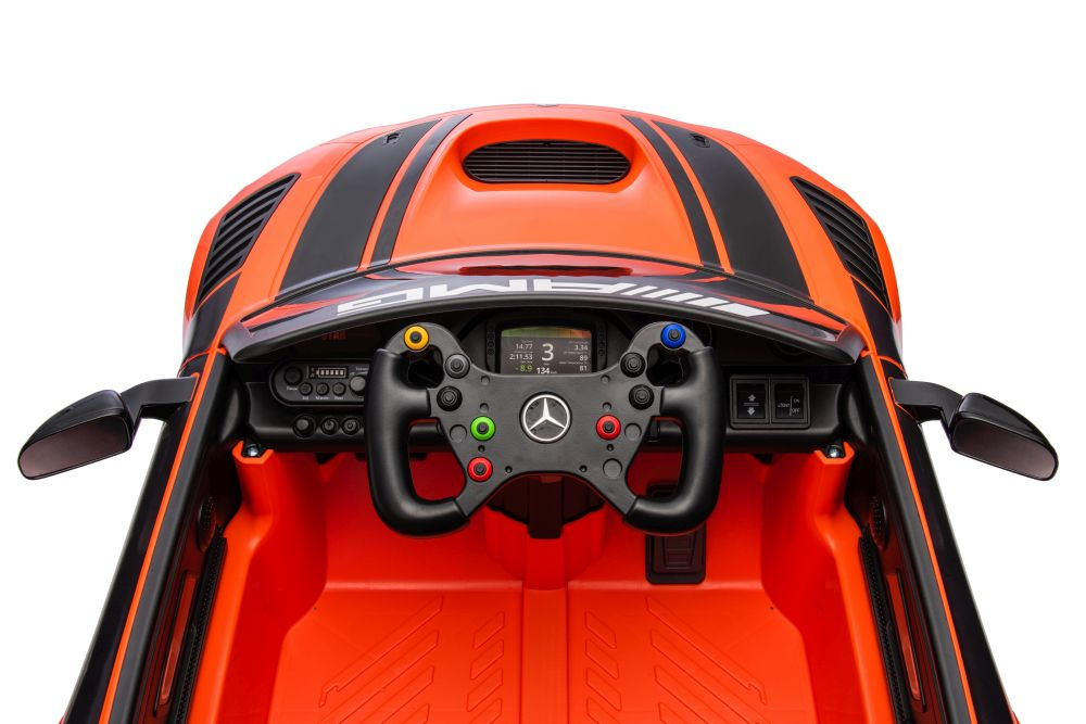 Akumuliatorinis automobilis mercedes amg gt3 oranžinis