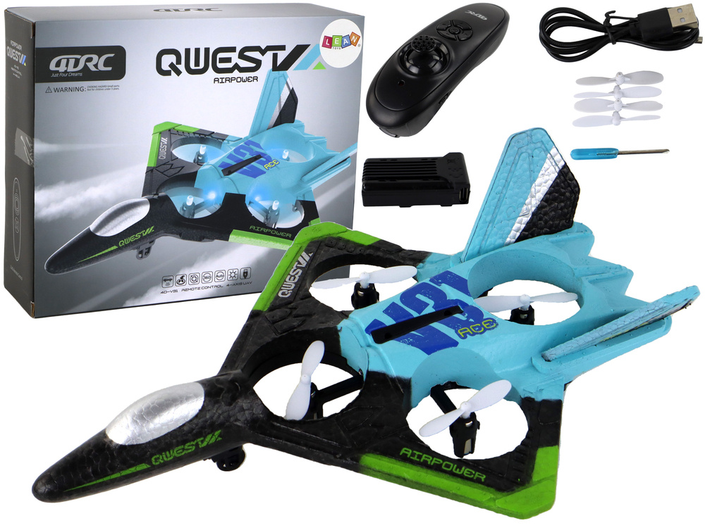 Nuotoliniu būdų valdomas naikintuvas leantoys, blue