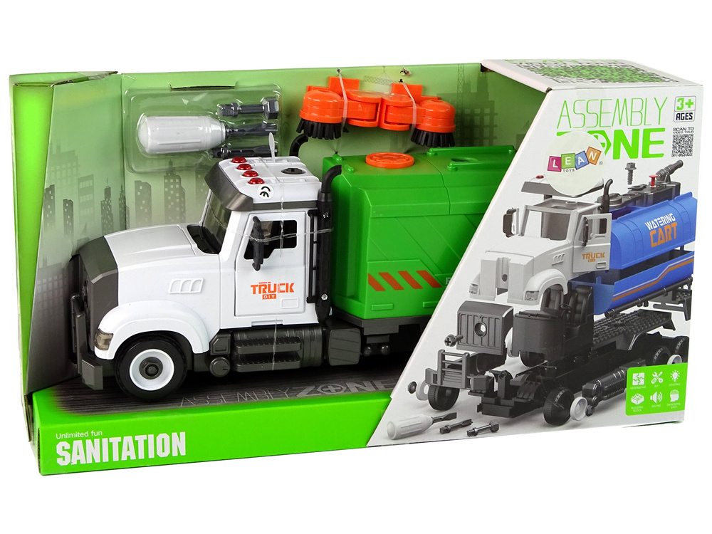Žaislinė gatvių šlavimo mašina su priedais lean toys