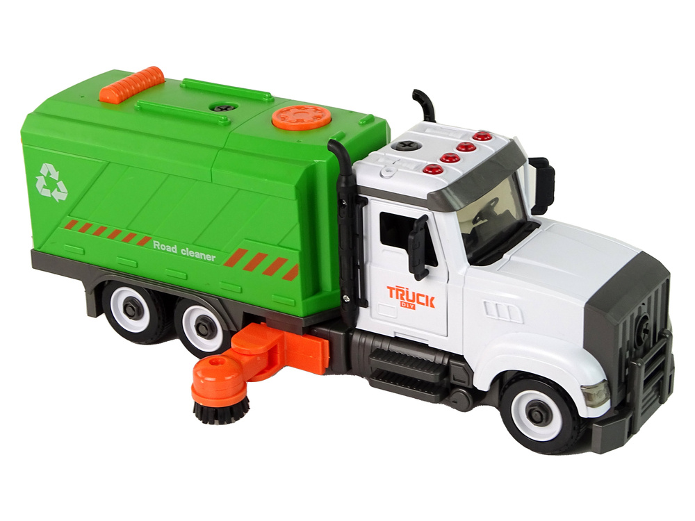 Žaislinė gatvių šlavimo mašina su priedais lean toys
