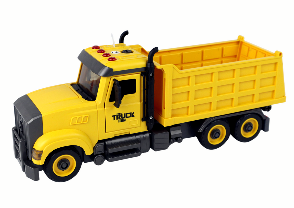 Žaislinis sunkvežimis su priedais lean toys, geltonas