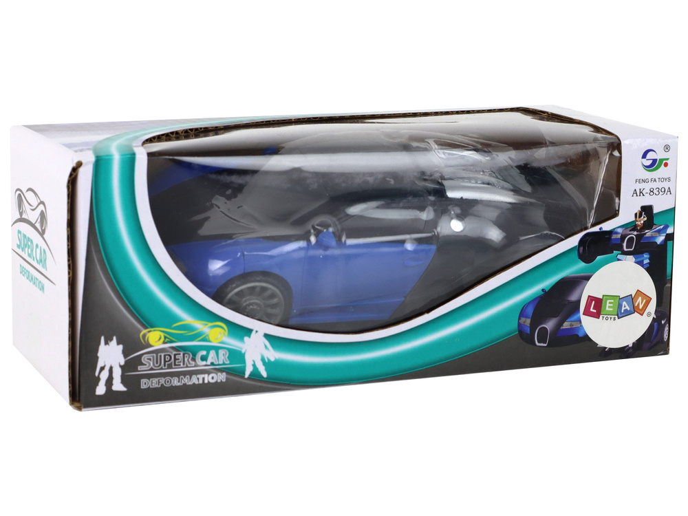 Automobilis - robotas 2in1 lean toys bugatti, mėlynas