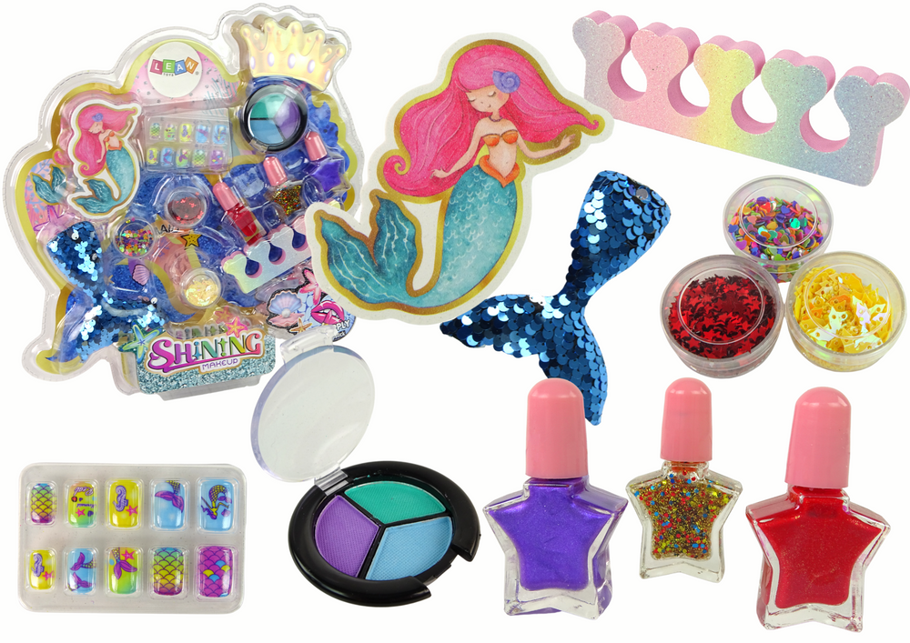 Makiažo ir nagų priežiūros rinkinys leantoys mermaid, 1 vnt.