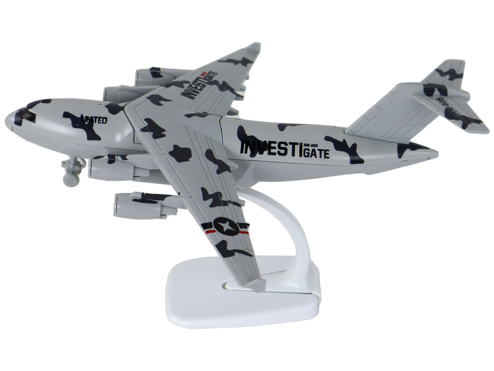 Karinio naikintuvo modelis vaikams lean toys hw-605, pilkas
