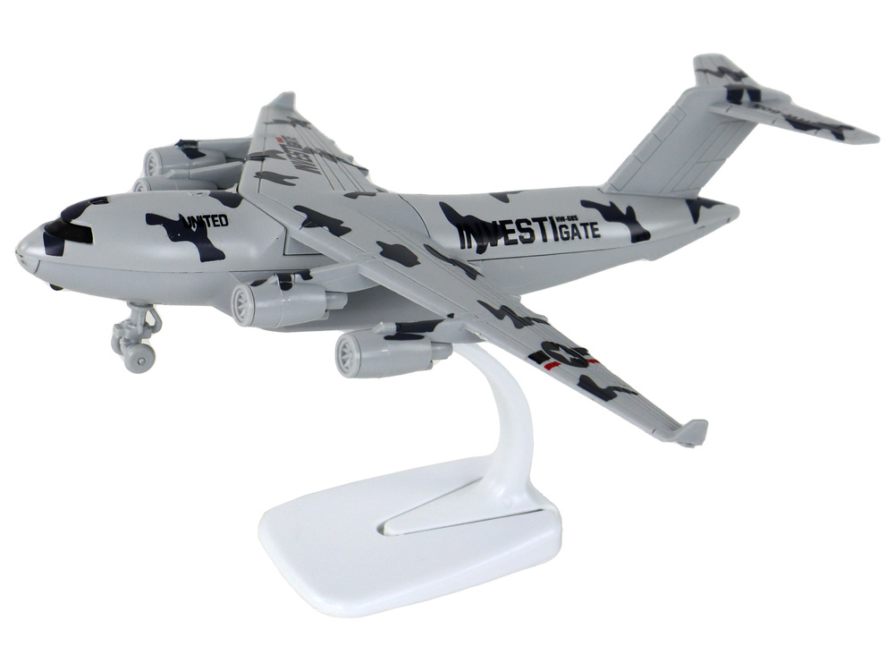 Karinio naikintuvo modelis vaikams lean toys hw-605, pilkas