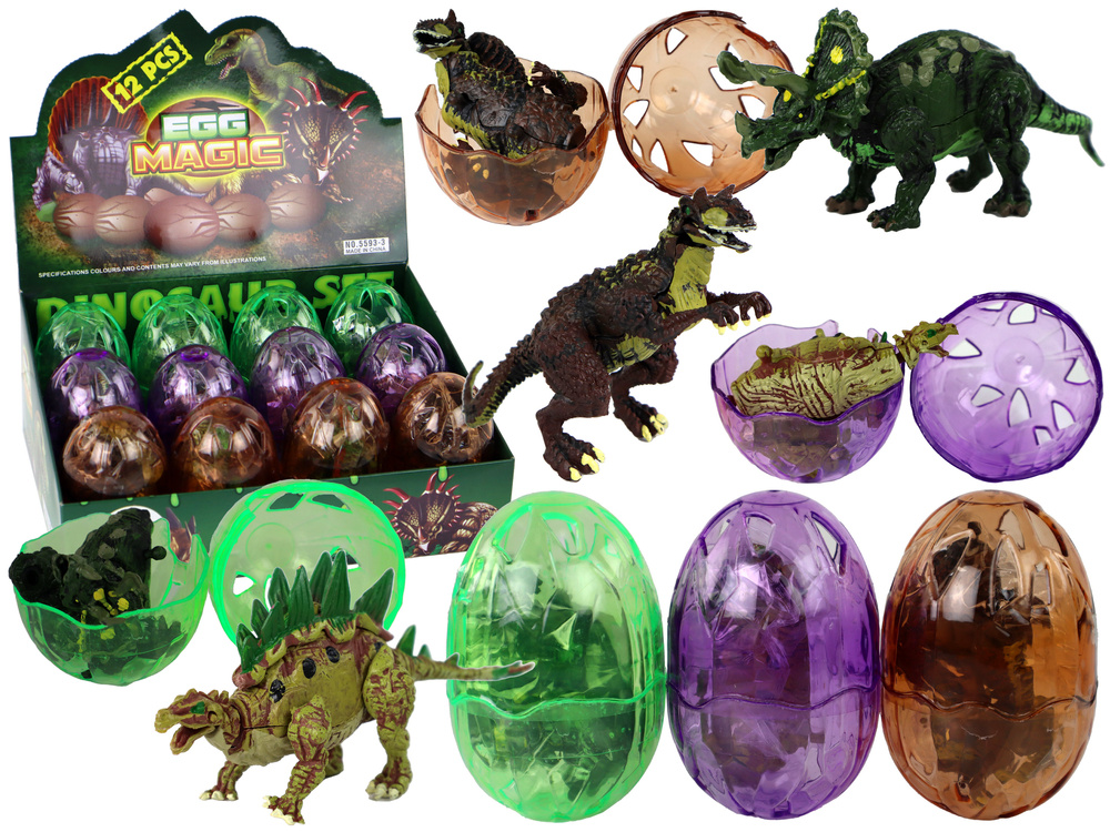 Figūrėlių rinkinys dinozauro kiaušiniai leantoys, 12 vnt.