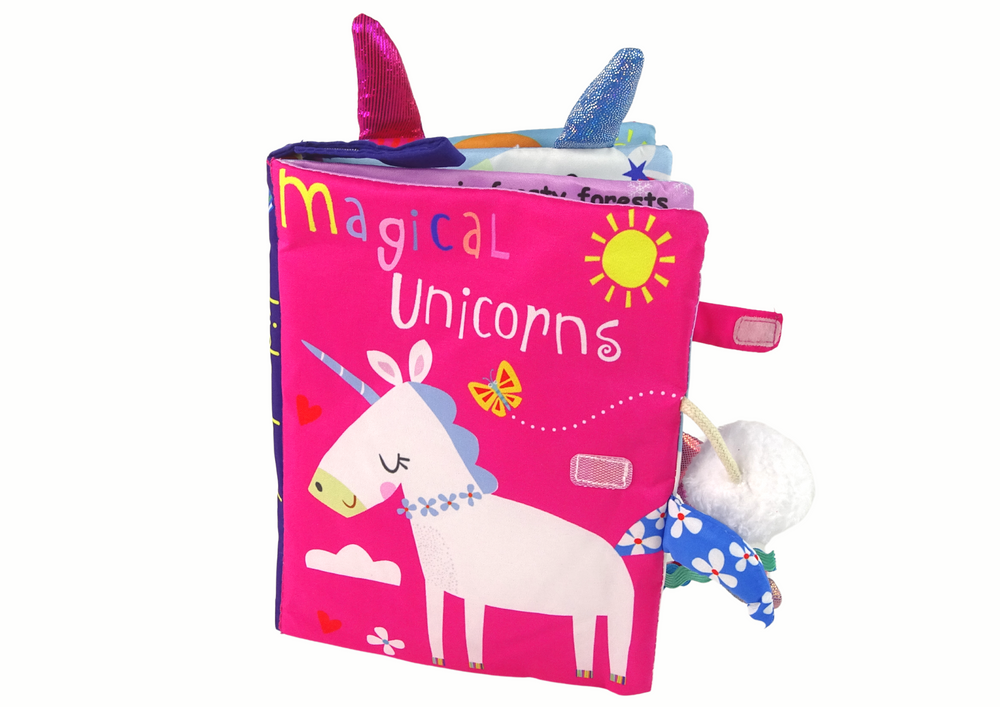 Minkšta edukacinė knygutė vienaragis/unicorn lean toys