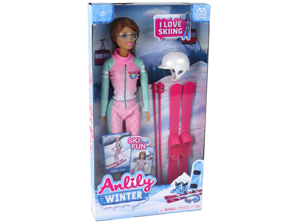 Lėlė anlily slidininkė su priedais