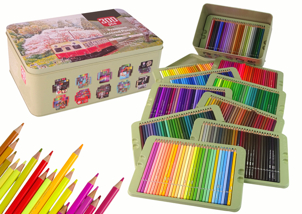 Spalvotų pieštukų rinkinys little artist 300 vnt.