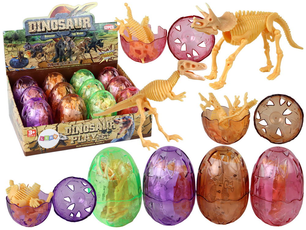 Figūrėlių rinkinys atidaromi dinozauro kiaušiniai leantoys, 16 vnt.