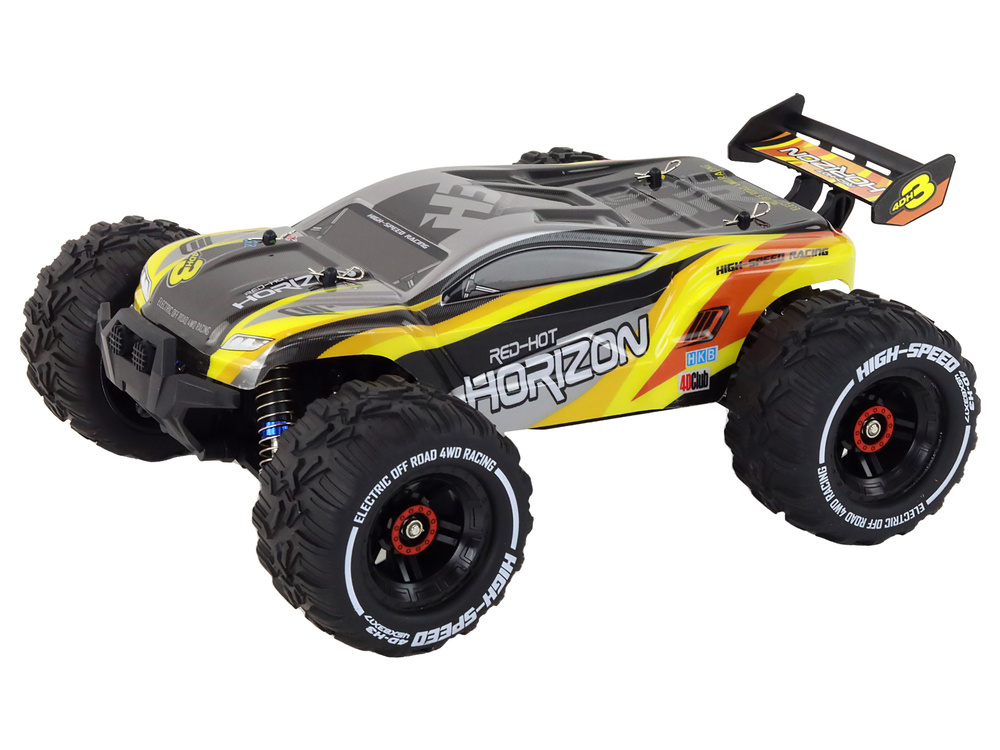 Nuotoliniu būdu valdomas automobilis rabbits off-road car 4-wheel drive lean toys, geltonas