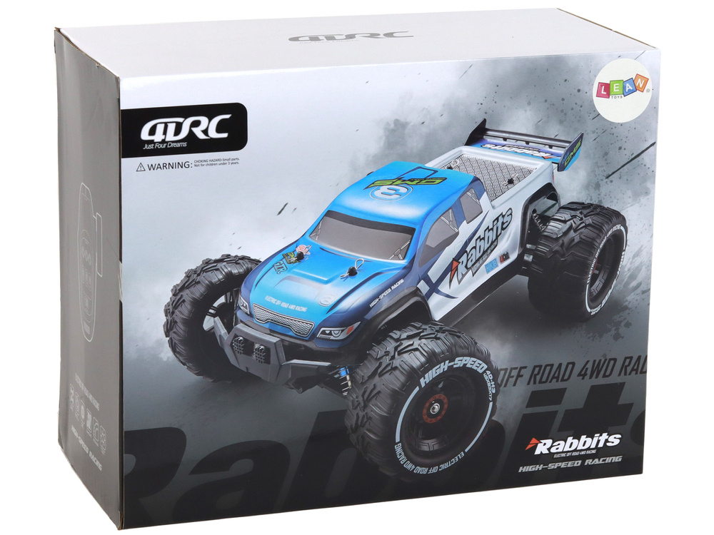 Nuotoliniu būdu valdomas automobilis rabbits off-road car 4-wheel drive lean toys, geltonas