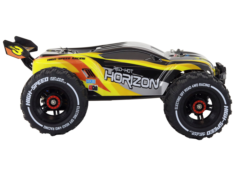 Nuotoliniu būdu valdomas automobilis rabbits off-road car 4-wheel drive lean toys, geltonas