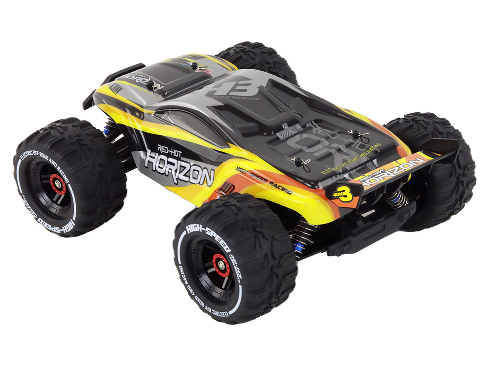 Nuotoliniu būdu valdomas automobilis rabbits off-road car 4-wheel drive lean toys, geltonas