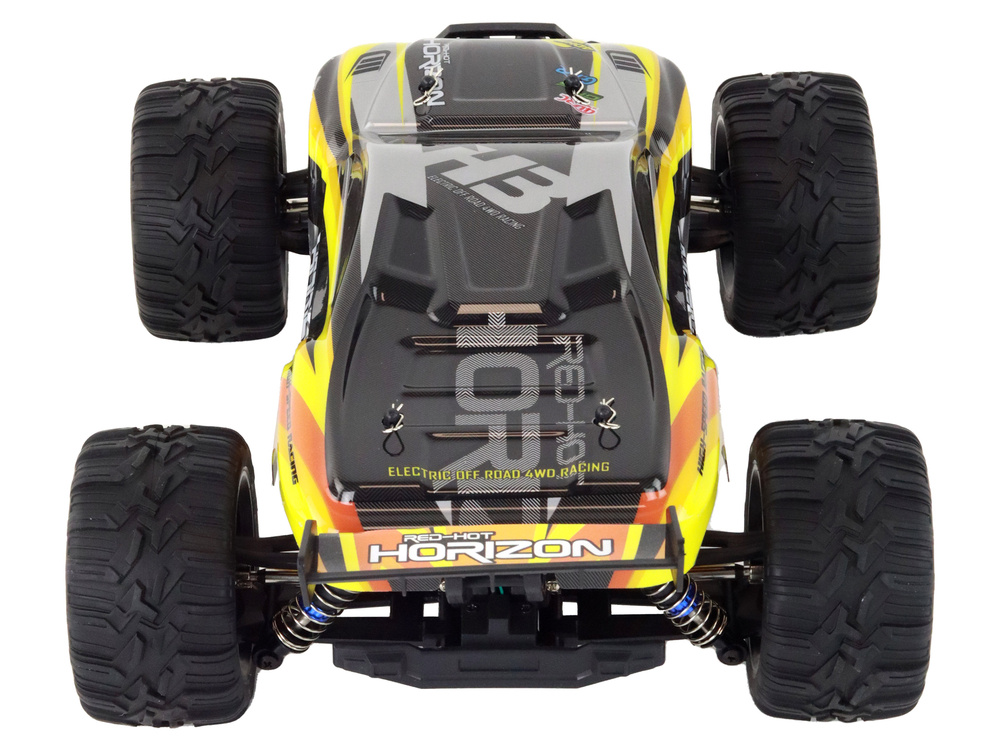 Nuotoliniu būdu valdomas automobilis rabbits off-road car 4-wheel drive lean toys, geltonas