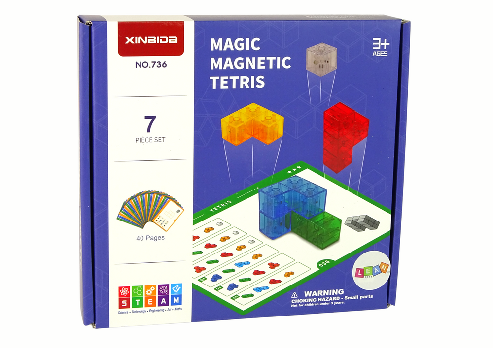Vaikiškas magnetinių kaladėlių rinkinys kubas lean toys, 7 vnt.