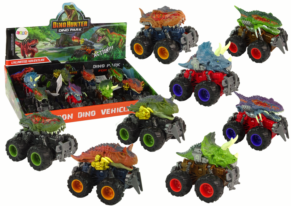 Žaislinis automobilis dinozauras lean toys, 1vnt.