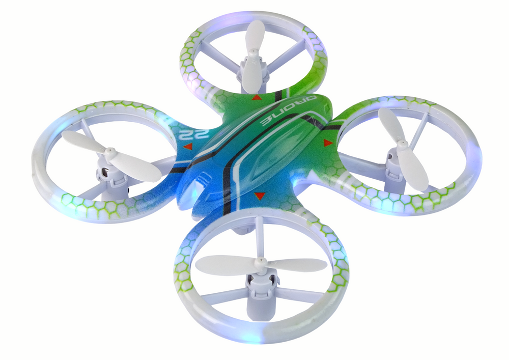 Nuotoliniu būdu valdomas dronas spalvoti žibintai lean toys