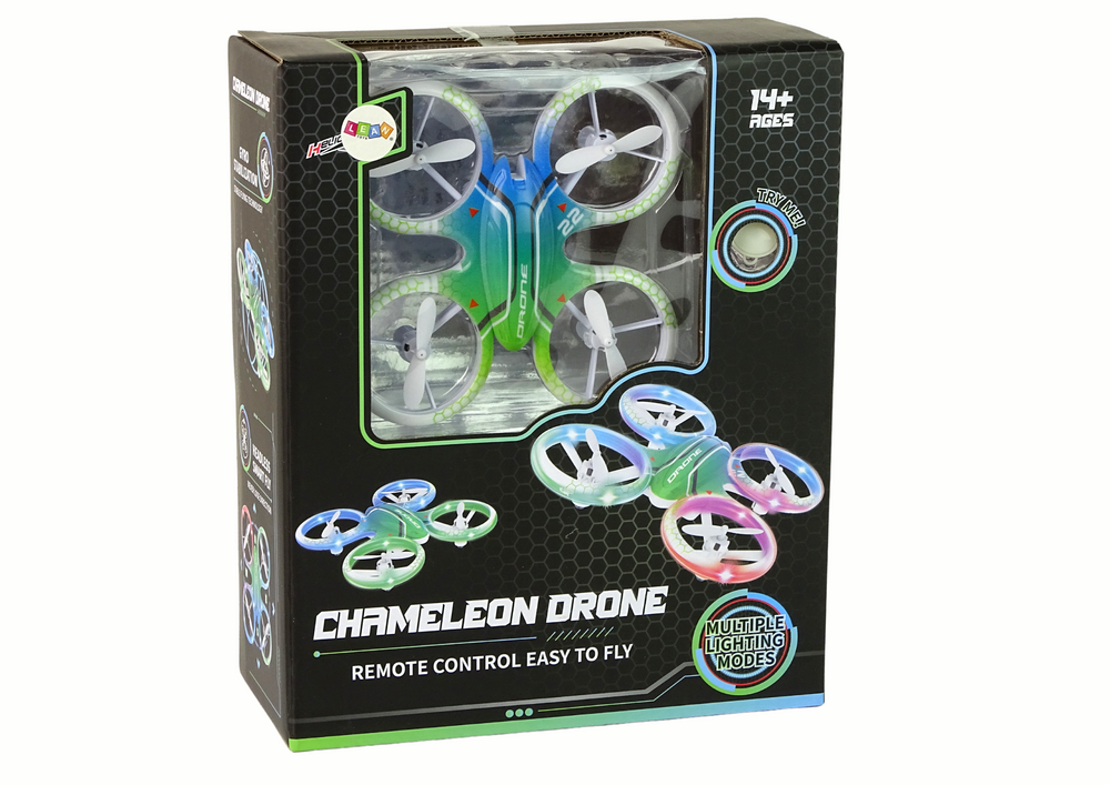 Nuotoliniu būdu valdomas dronas spalvoti žibintai lean toys