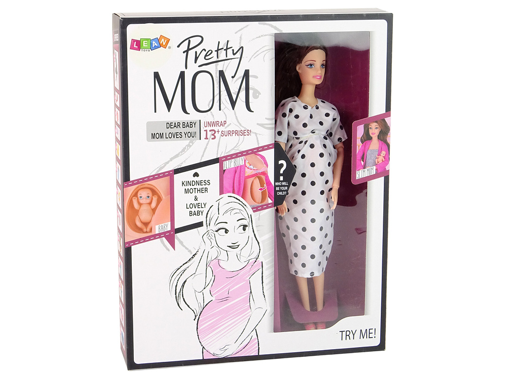 Besilaukianti lėlė su priedais lean toys