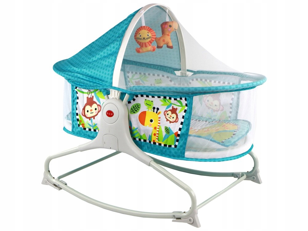 Mėlynas daugiafunkcinis gultukas-sūpynės rocker 2in1 lean toys