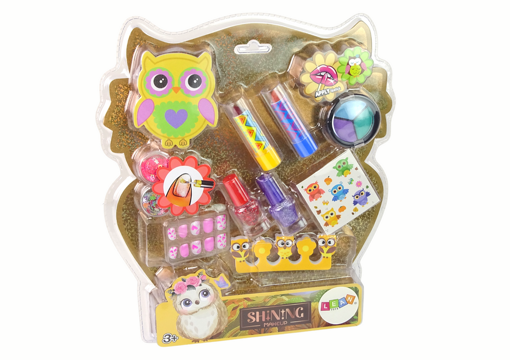 Kosmetikos ir nagų dailės rinkinys vaikams leantoys owl nail art makeup set, 1 vnt.