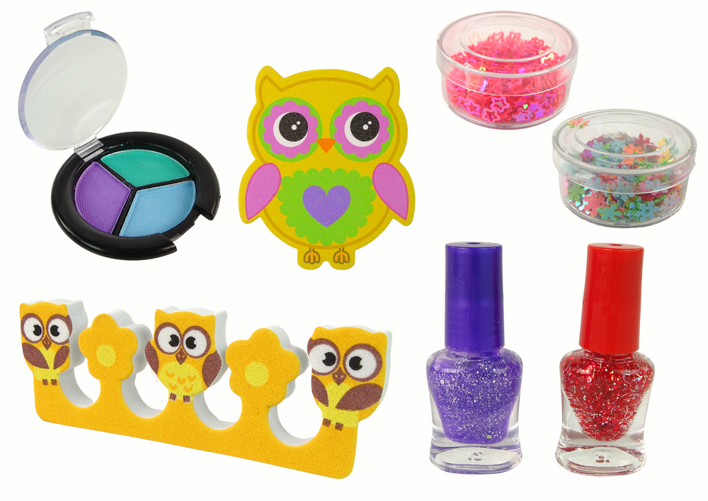 Kosmetikos ir nagų dailės rinkinys vaikams leantoys owl nail art makeup set, 1 vnt.