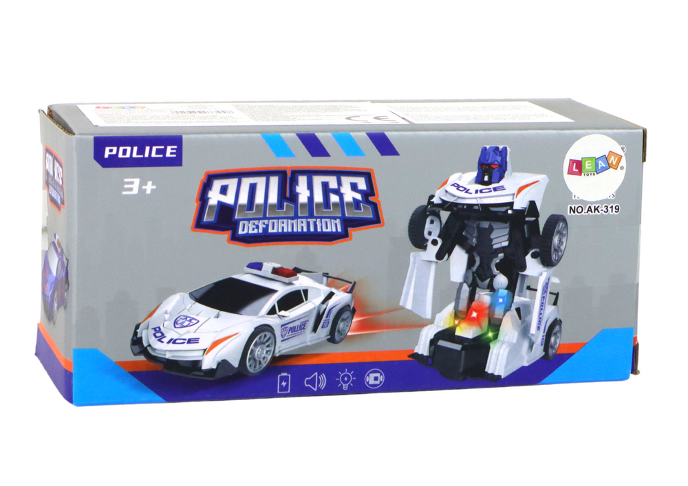 Automobilis - robotas 2in1 lean toys, mėlynas