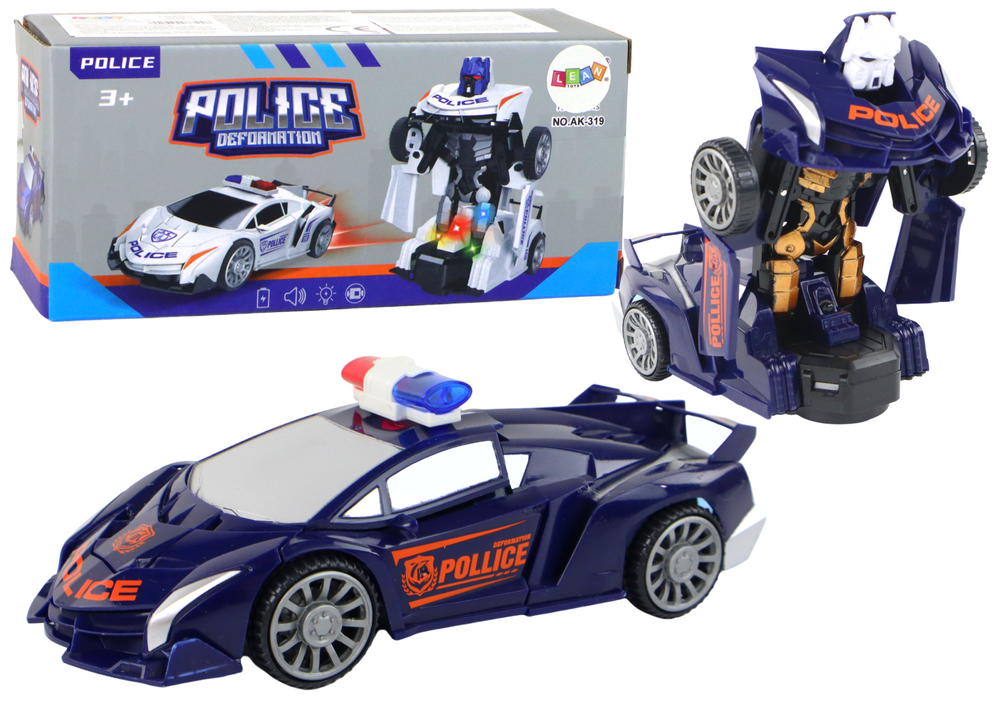 Automobilis - robotas 2in1 lean toys, mėlynas