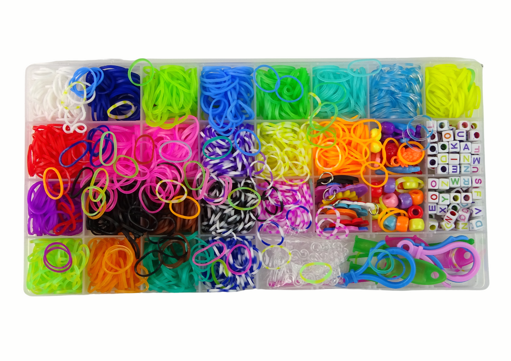 Guminių juostelių rinkinys lean toys papuošalams gaminti, 1500 vnt.