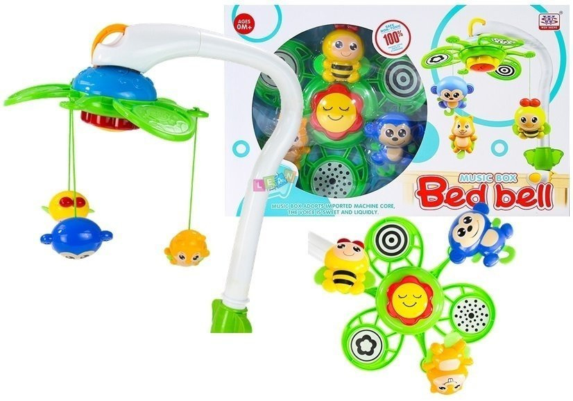 Lovos karusėlė su muzikine dėžute lean toys