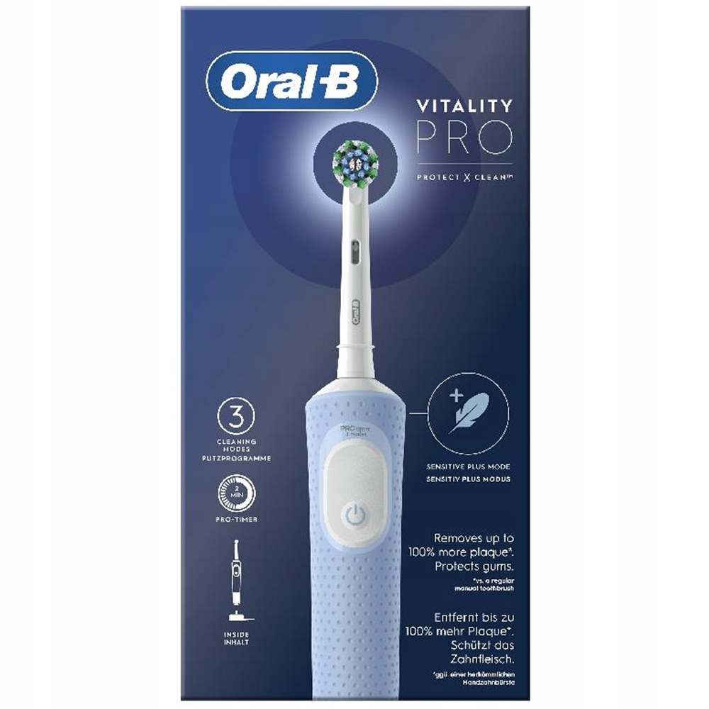 "Oral-B Vitality Pro D103 Blue" dantų šepetėlis ir dangtelis