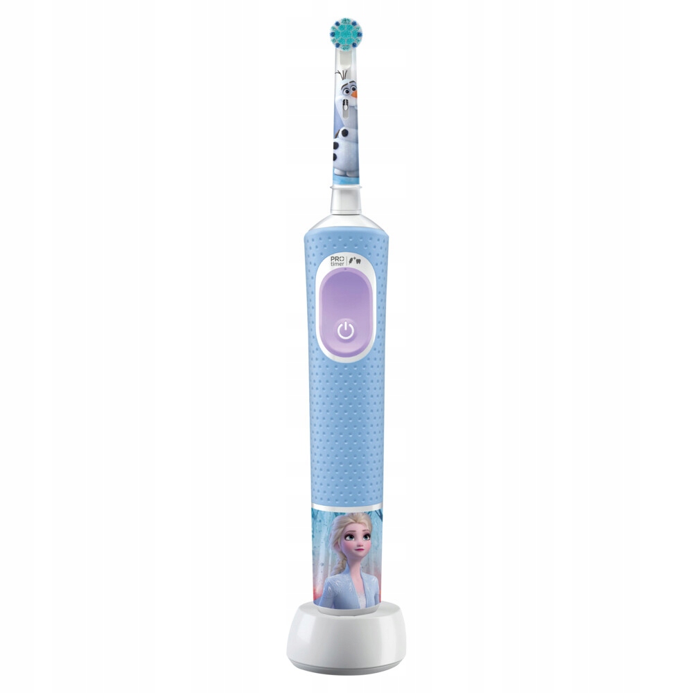 "Oral-B Vitality Pro D103" užšaldytas dantų šepetėlis + 4x EB-10A Color pakaitiniai antgaliai + nelips rožinis dėklas