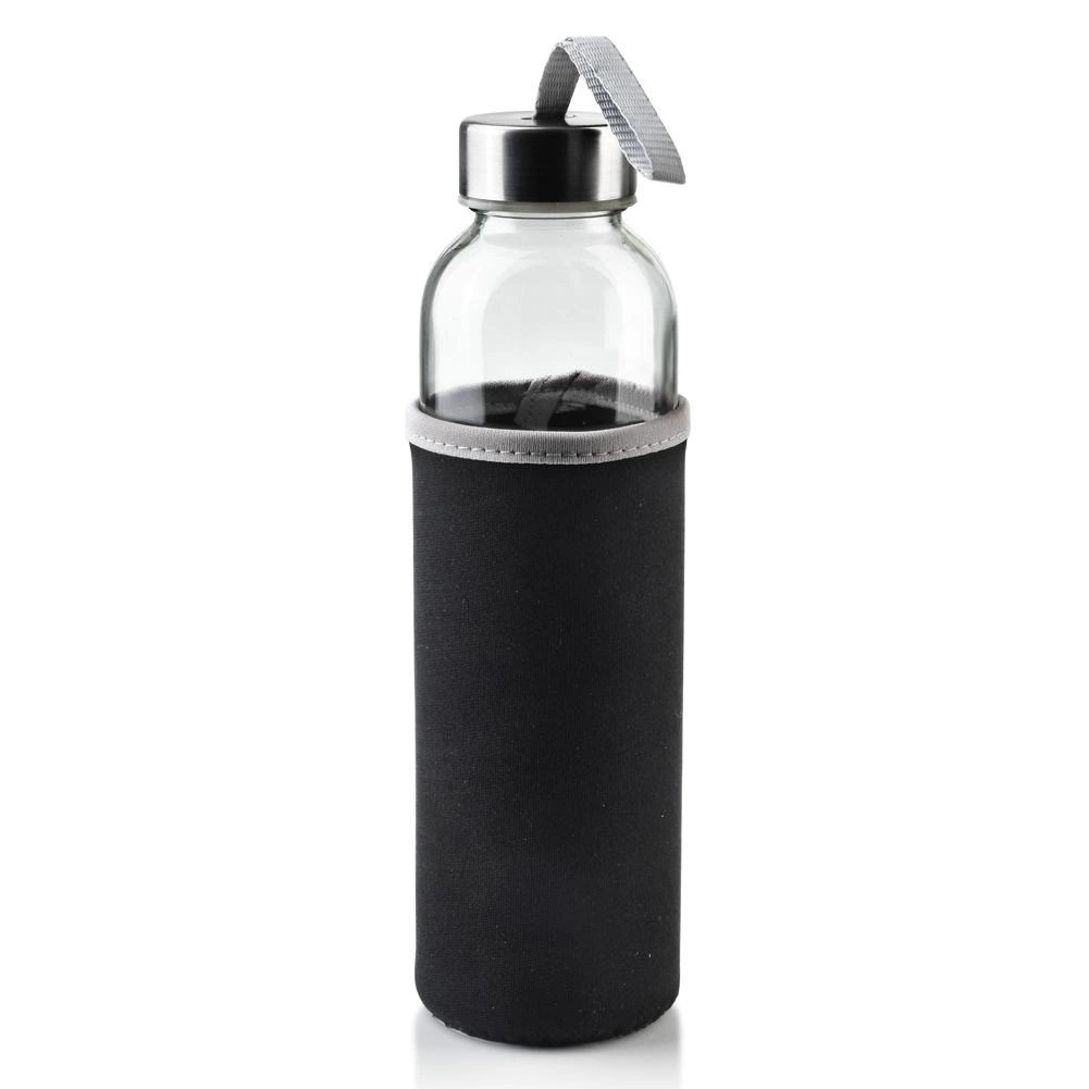 Stiklinis butelis su neopreno dėklu 490 ml