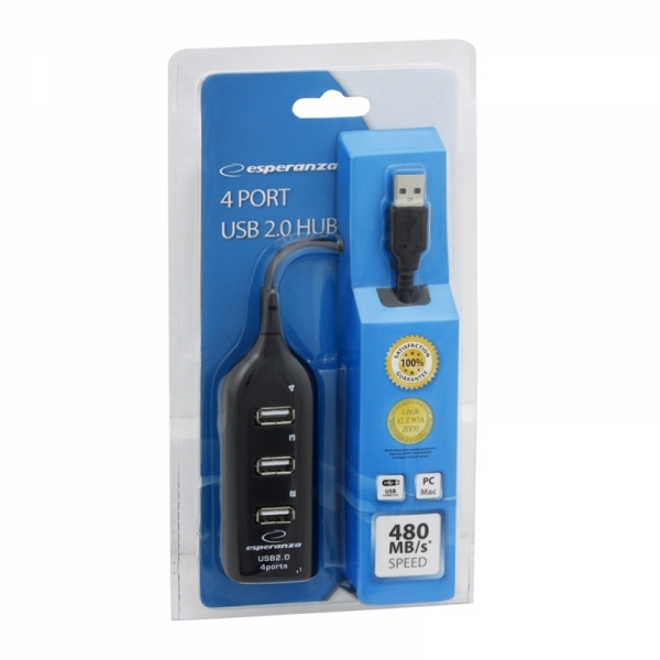 Šakotuvas esperanza 4 jungtys ea116 usb2.0